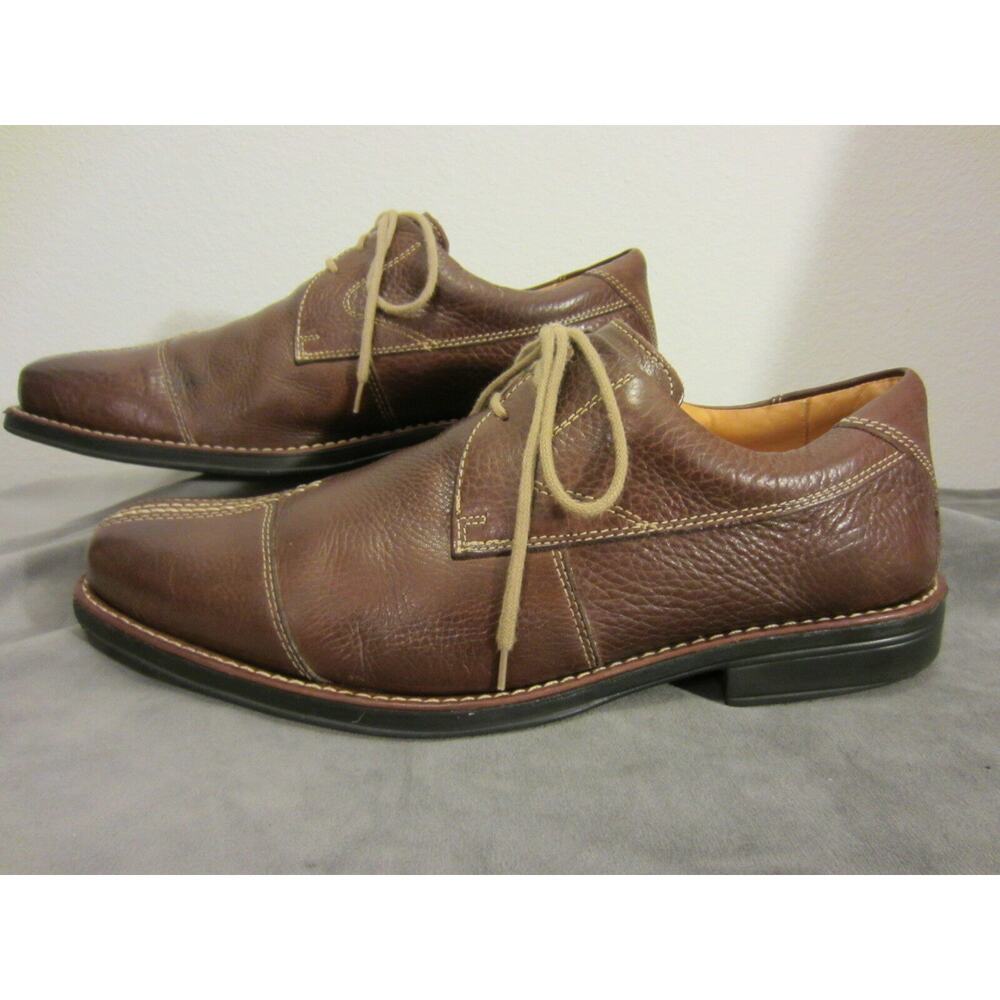Vintage Sandro Brazil Brown Leather Top Stitched Comfort Walking Oxfords 9D
